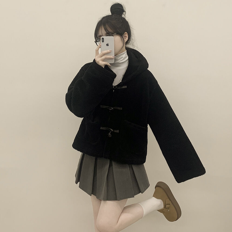 포근 후드 양털 떡볶이 퍼자켓 숏코트 덤블점퍼