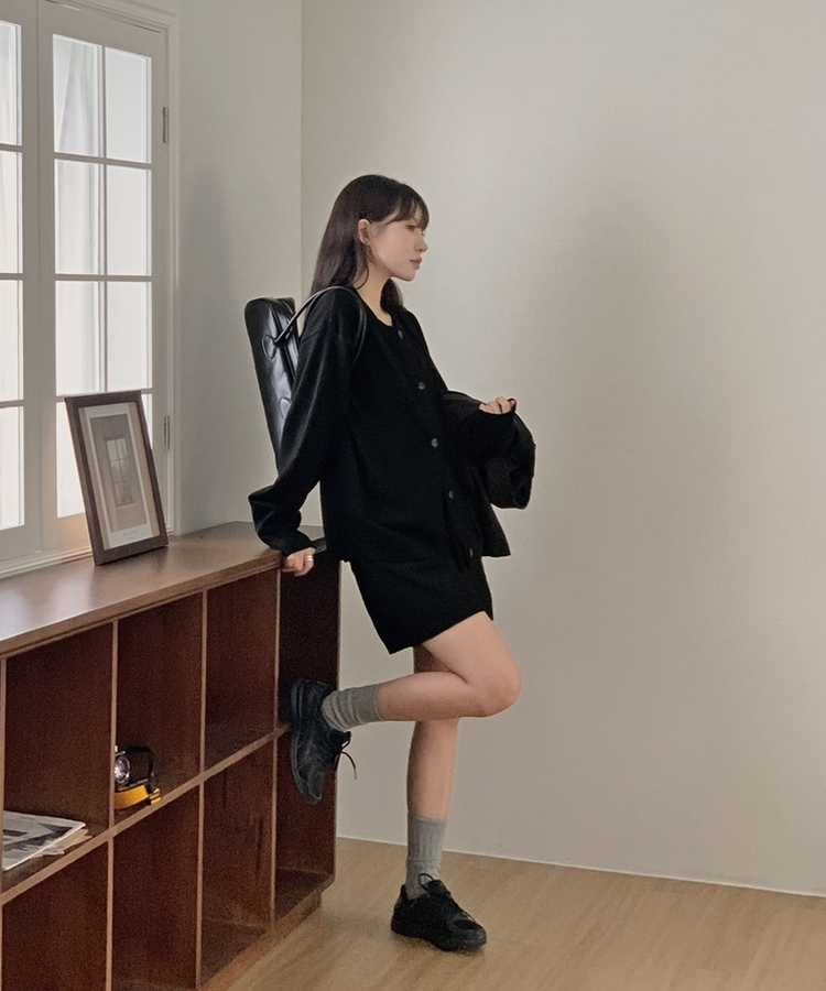 ショートパンツ バンディングニットショートパンツ BLACK