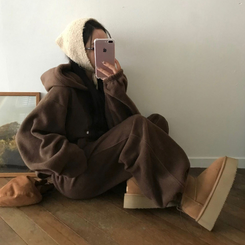 【SET着用可能】【丈別】スマーフフリースワイドトレーニングセット(6color) BROWN