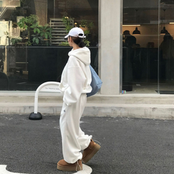 【SET着用可能】【丈別】スマーフフリースワイドトレーニングセット(6color) WHITE