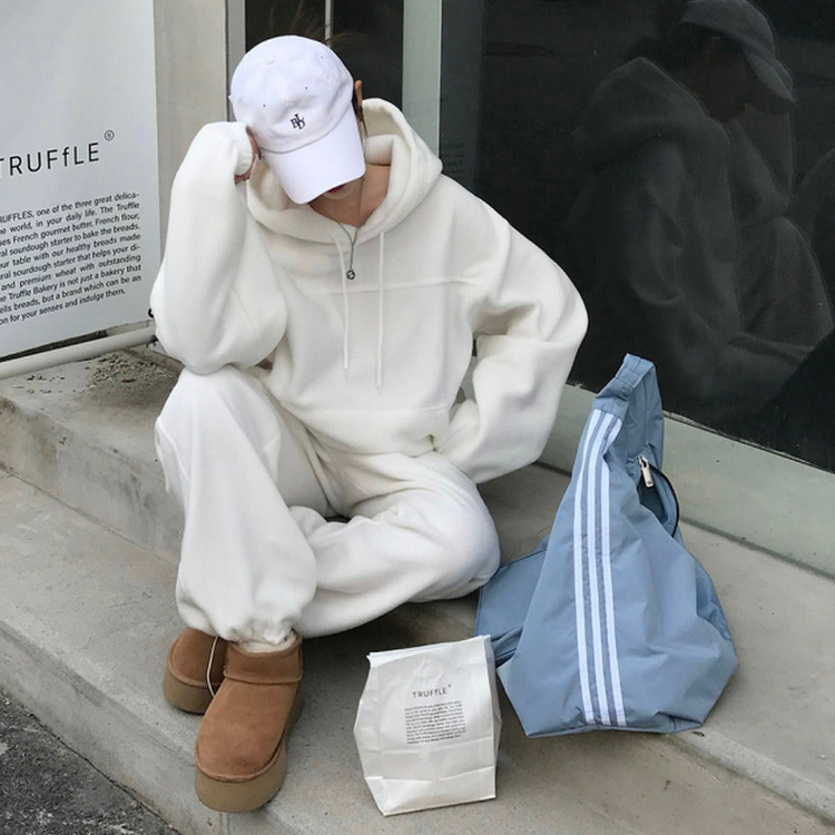 【SET着用可能】【丈別】スマーフフリースワイドトレーニングセット(6color) WHITE