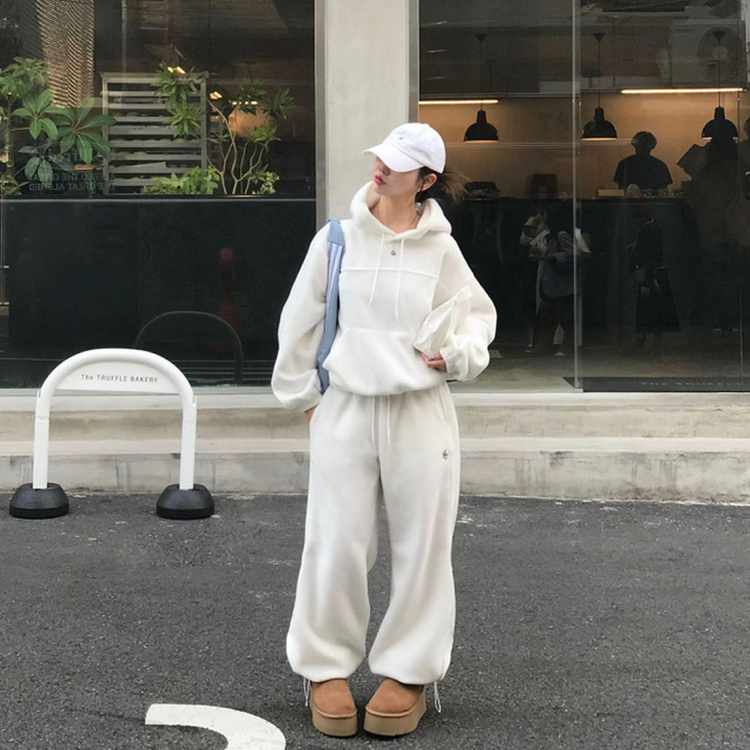 【SET着用可能】【丈別】スマーフフリースワイドトレーニングセット(6color) WHITE