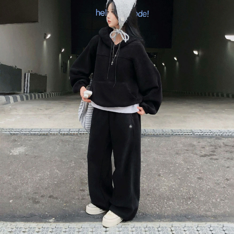 【SET着用可能】【丈別】スマーフフリースワイドトレーニングセット(6color) BLACK