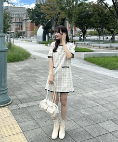 半袖ツイードミニワンピース｜ミニワンピース｜韓国ファッション通販 SONA