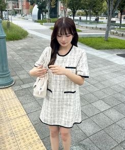 ★【緊急セール】【BOSS】半袖ワンピース　ツイードワンピ ☆【緊急セール】【BOSS】半袖ワンピース ツイードワンピ