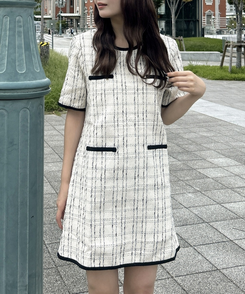 半袖ツイードミニワンピース｜ミニワンピース｜韓国ファッション通販 SONA