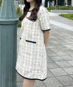 半袖ツイードミニワンピース｜ミニワンピース｜韓国ファッション通販 SONA
