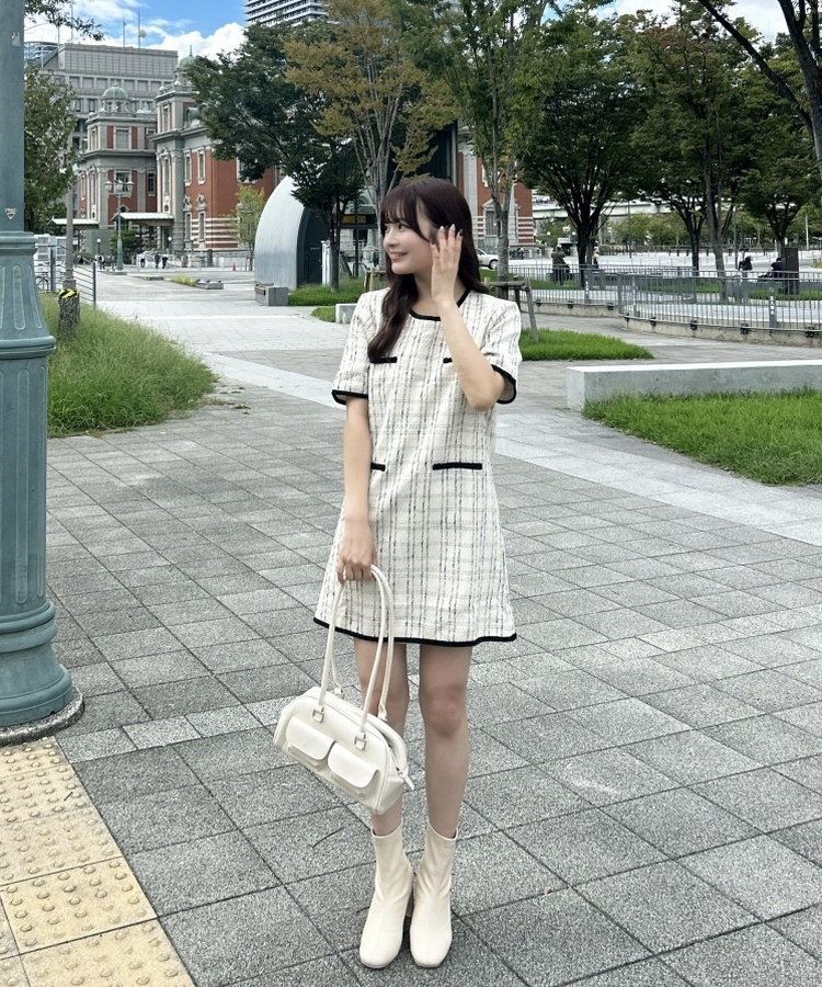 Tweed mini saloppete ワンピース