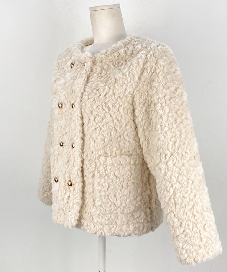 ダブルボタンポケットフェイクファージャケット