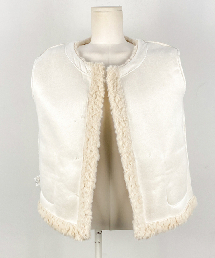 ダブルボタンポケットフェイクファージャケット