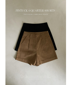 ェスナットピンタック4分丈コーデュロイパンツ