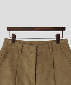 ェスナットピンタック4分丈コーデュロイパンツ