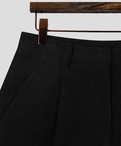 ェスナットピンタック4分丈コーデュロイパンツ