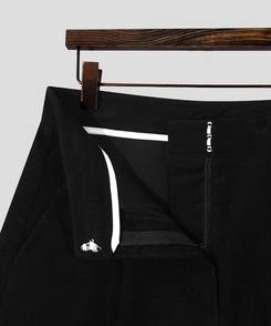 ェスナットピンタック4分丈コーデュロイパンツ