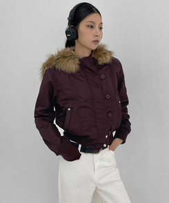 BLACKUP コールターヘビーファーフードジャンパー ブラウン BLACKUP コールターヘビーファーフードジャンパー ブラウン BLACKUP