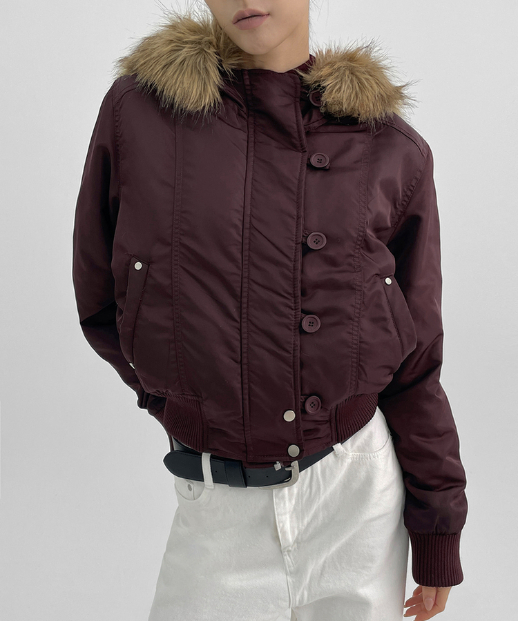 ポニーファートリミングフードジャンパー｜ジャンパー｜韓国