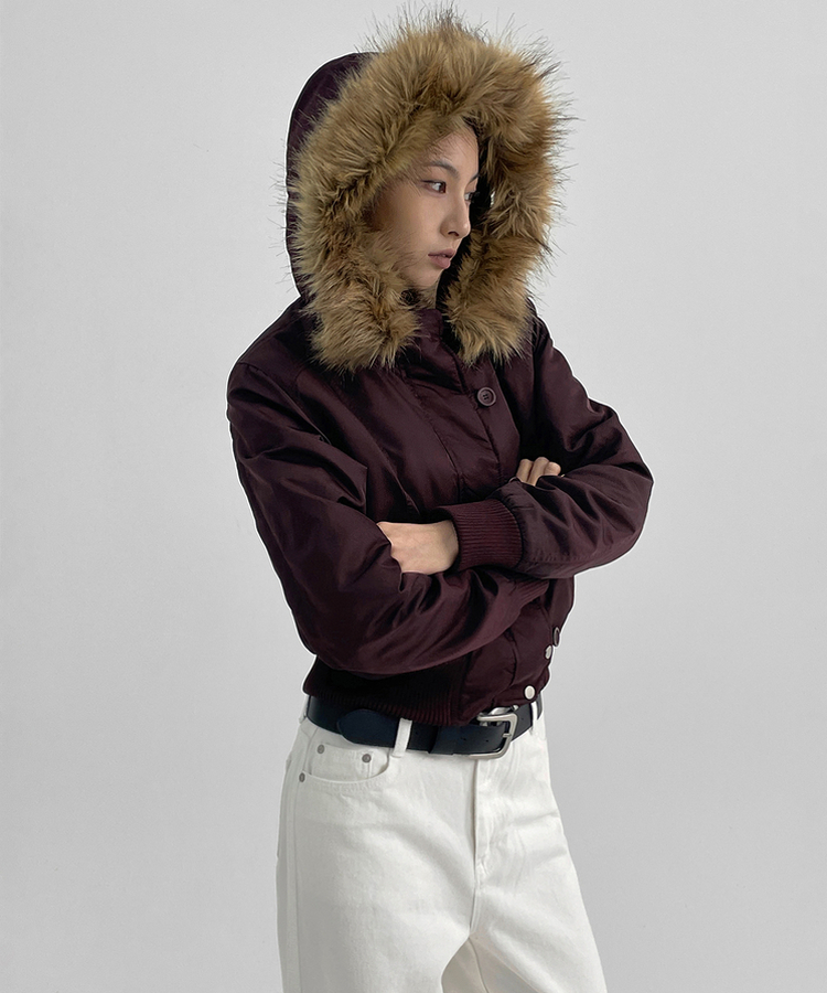 BLACKUP コールターヘビーファーフードジャンパー ブラウン BLACKUP コールターヘビーファーフードジャンパー ブラウン BLACKUP