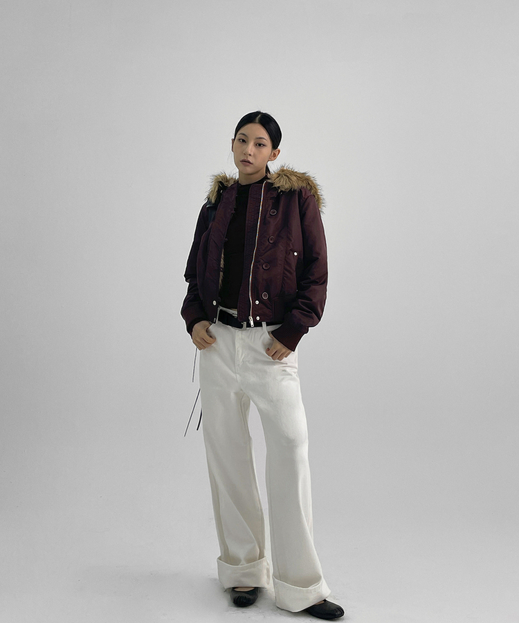 ポニーファートリミングフードジャンパー｜ジャンパー｜韓国