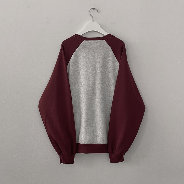 아트 빈티지 나그랑 배색 아방핏 맨투맨 빅사이즈