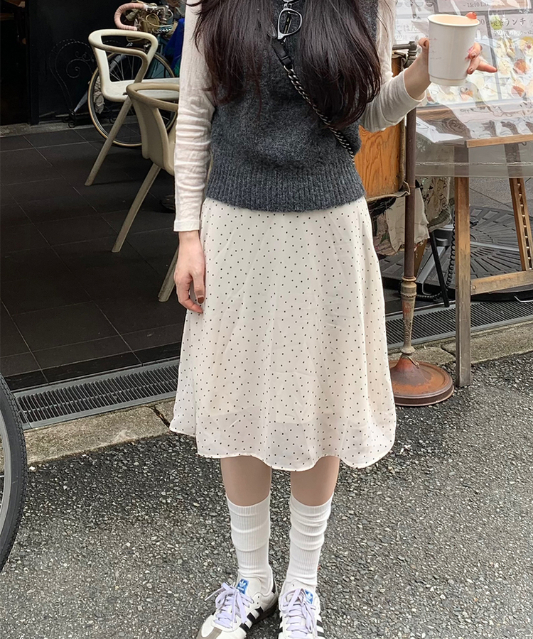ダートシフォンスカート IVORY