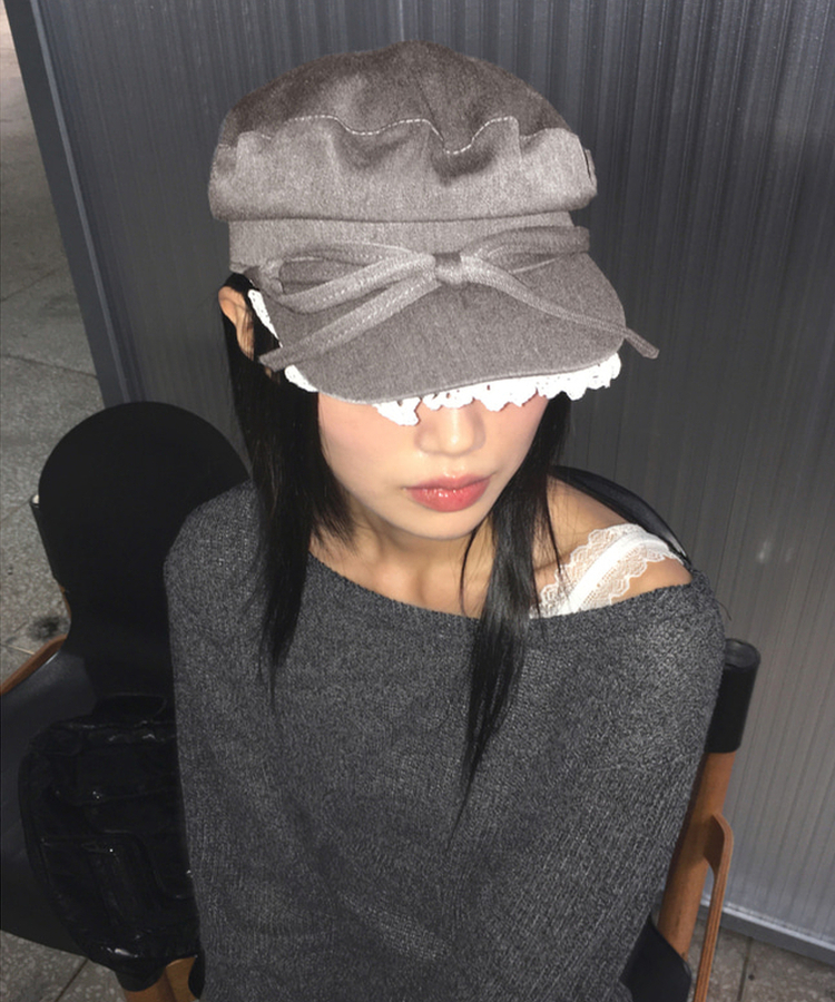 ハンティングキャップベレー帽 GREY