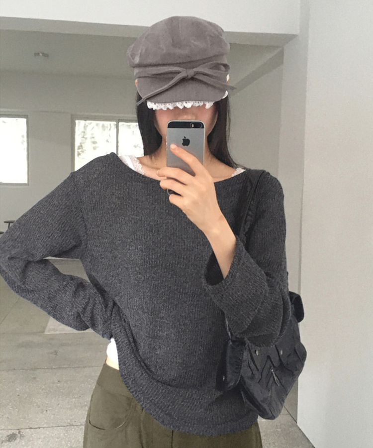 ハンティングキャップベレー帽 GREY