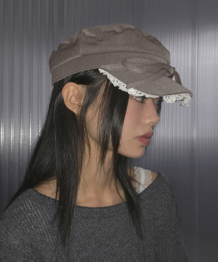 ハンティングキャップベレー帽 GREY
