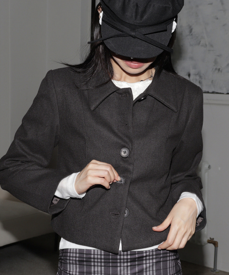 ハンティングキャップベレー帽 BLACK