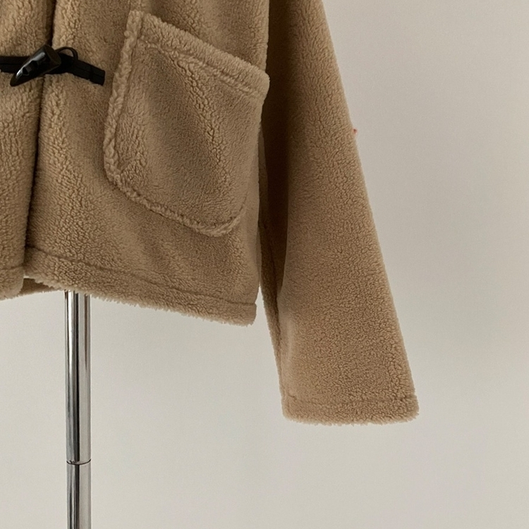 리바잉 양털 떡볶이 뽀글이 후드 덤블 자켓