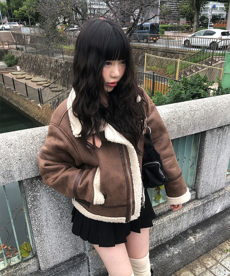 シンドバックルハイネックウールムートン BROWN