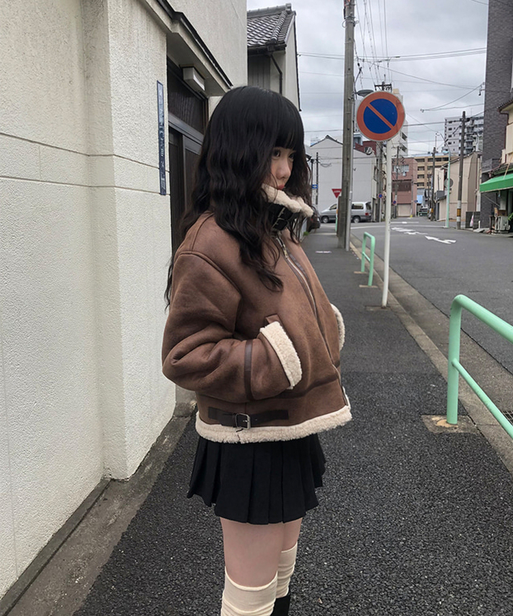 シンドバックルハイネックウールムートン BROWN