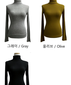 スリムフィットレイヤードタートルネックTシャツ(7color)