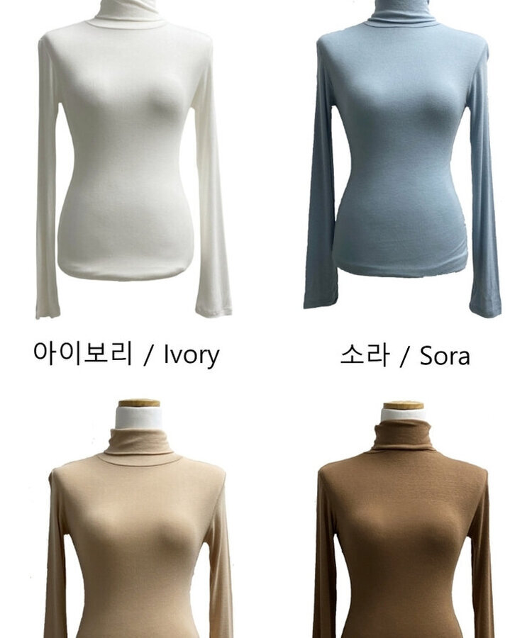 スリムフィットレイヤードタートルネックTシャツ(7color)