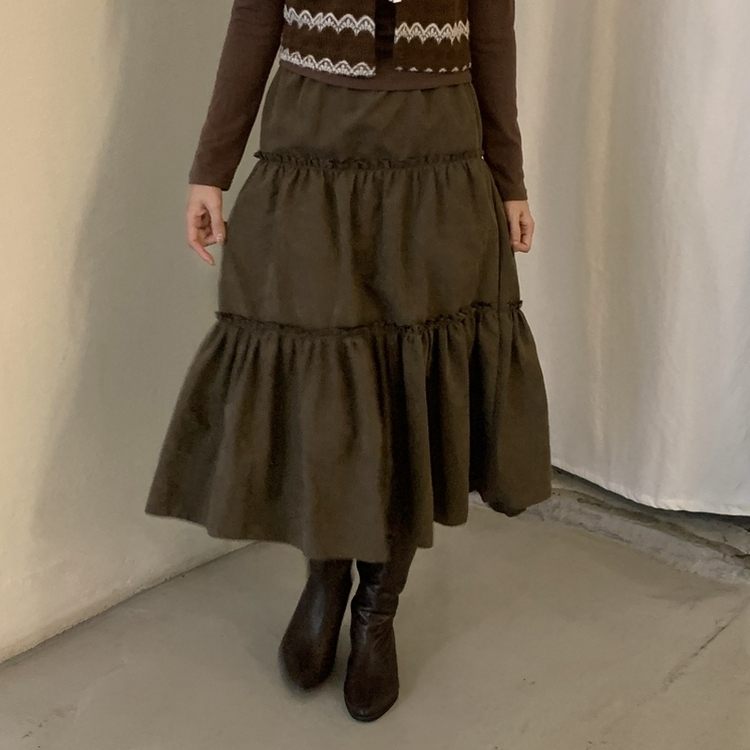 ライブティアードリボンロングスカート｜ミディ/ロングスカート