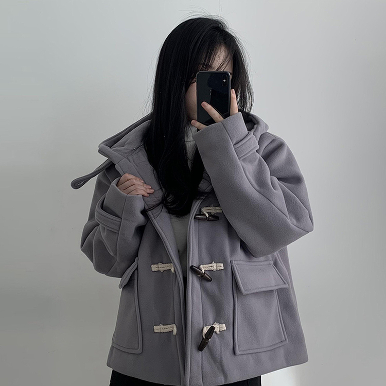 3일만할인 모너 후드 떡볶이 롱숏코트