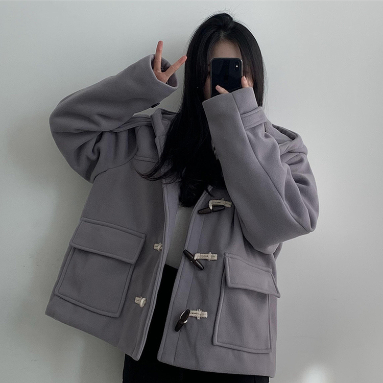 3일만할인 모너 후드 떡볶이 롱숏코트