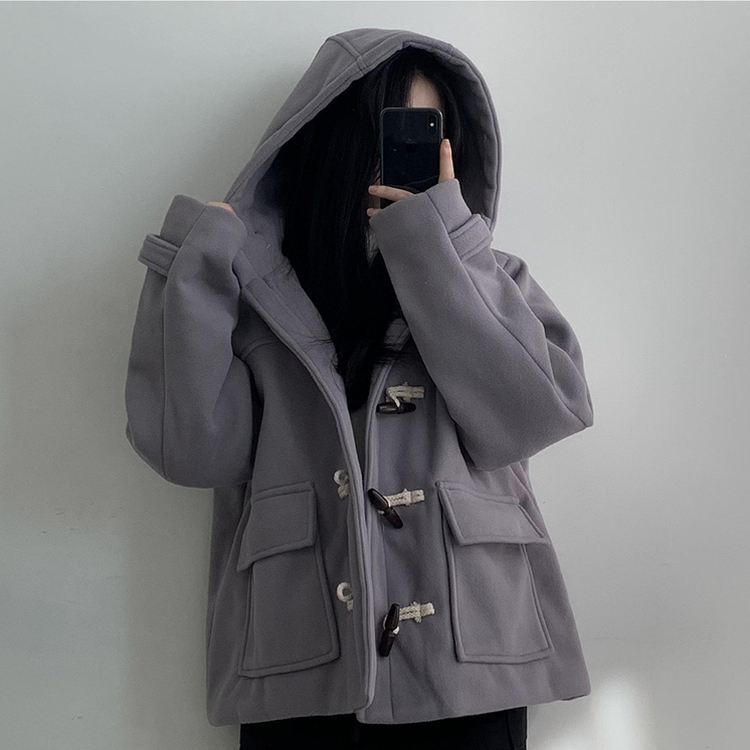 3일만할인 모너 후드 떡볶이 롱숏코트