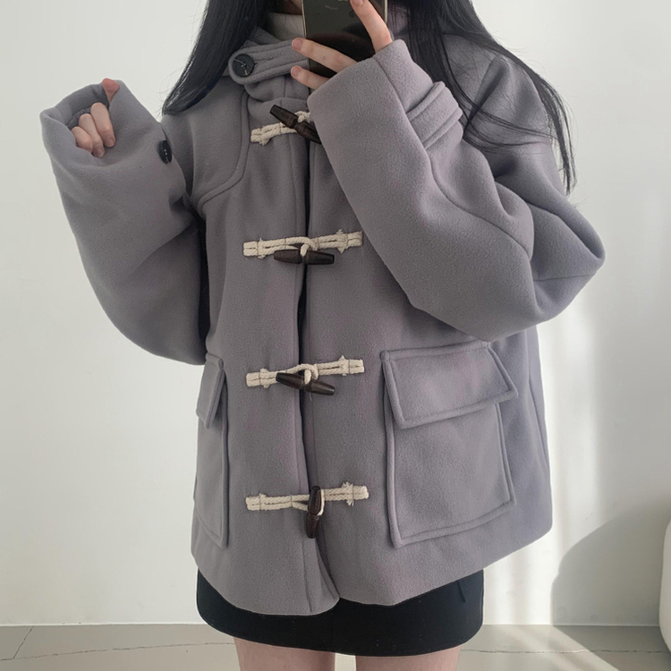 3일만할인 모너 후드 떡볶이 롱숏코트