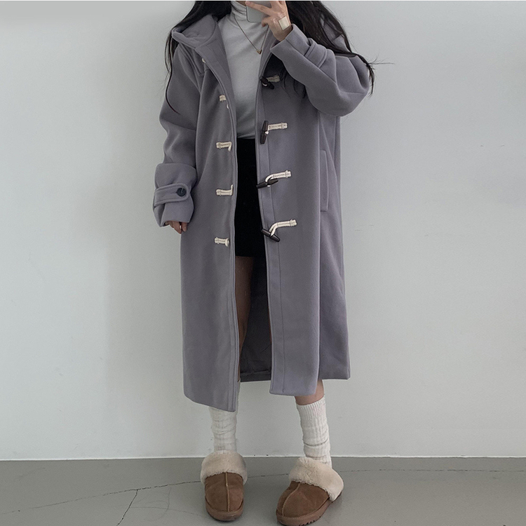 3일만할인 모너 후드 떡볶이 롱숏코트