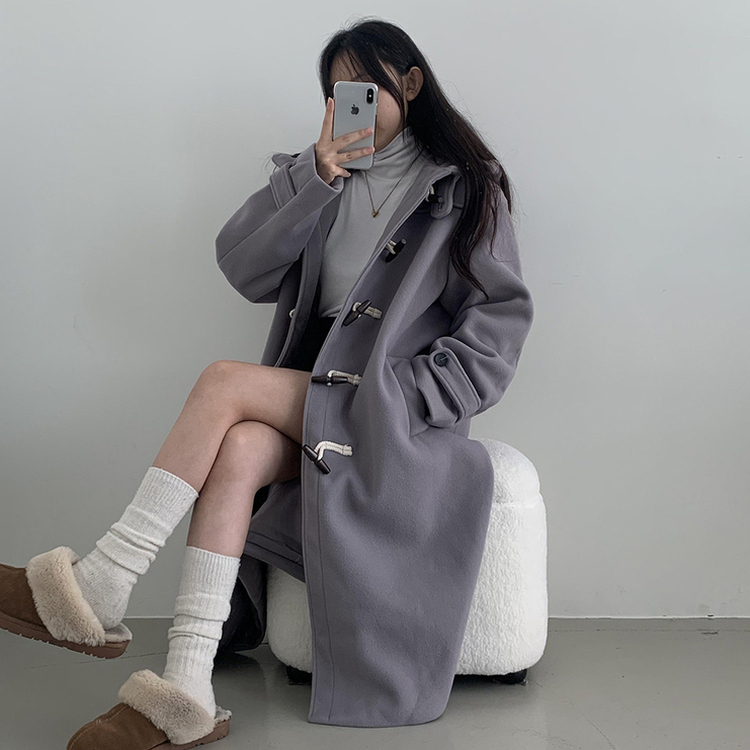 3일만할인 모너 후드 떡볶이 롱숏코트