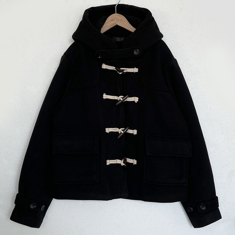 3일만할인 모너 후드 떡볶이 롱숏코트