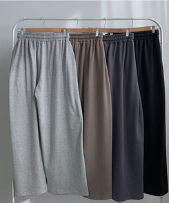 최저가 에드 허리 쭈리 밴딩 와이드 사이드핀턱 투핀턱 트레이닝 롱 팬츠