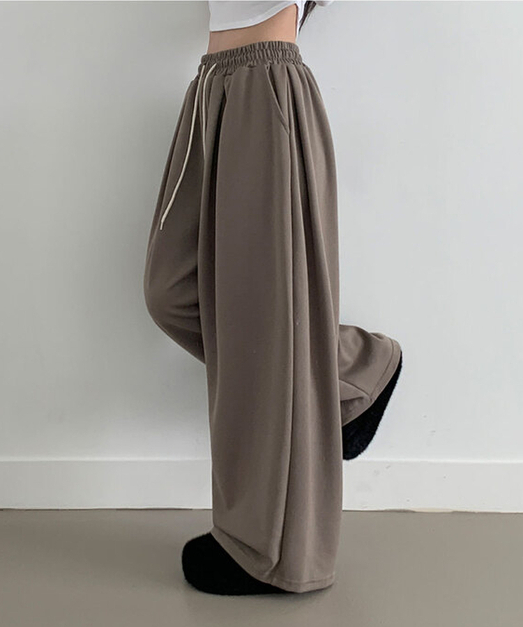 최저가 에드 허리 쭈리 밴딩 와이드 사이드핀턱 투핀턱 트레이닝 롱 팬츠 연카키