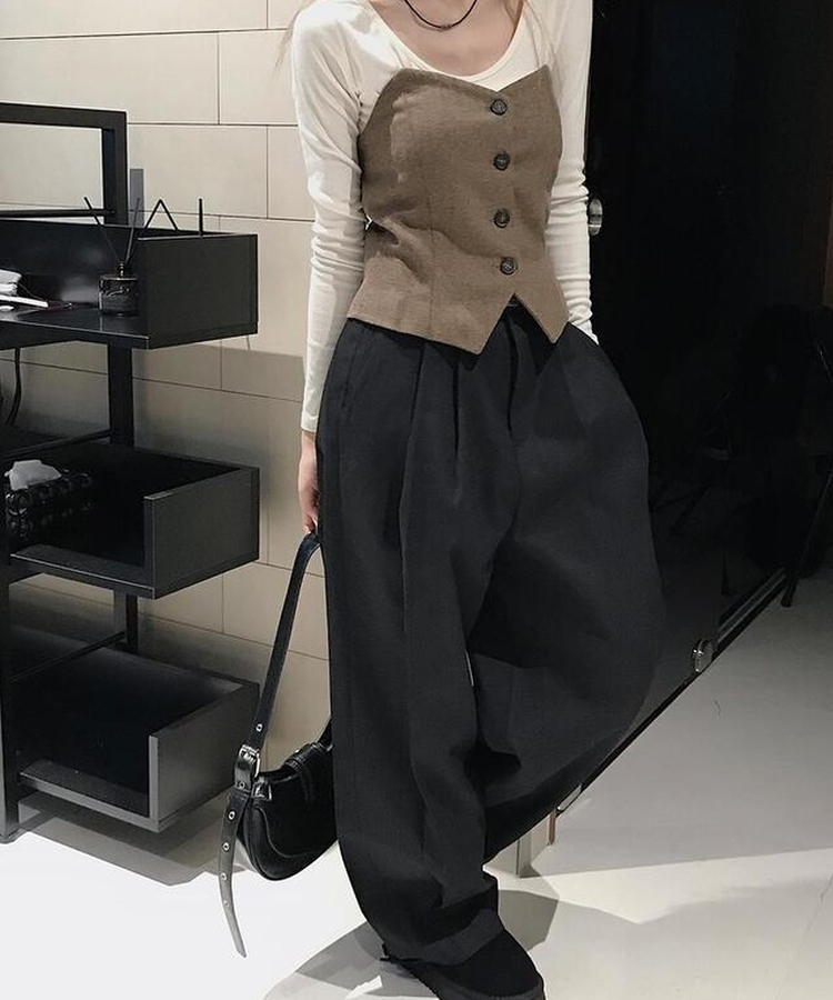 原石ビーズポイントネックレス(5color) BLACK