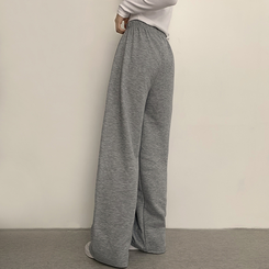 【丈別】【起毛】ロングワイドトレーニングパンツ(11color) GREY