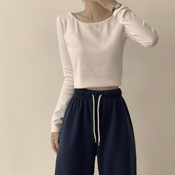 【丈別】【起毛】ロングワイドトレーニングパンツ(11color) NAVY