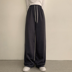 【丈別】【起毛】ロングワイドトレーニングパンツ(11color) CHARCOAL