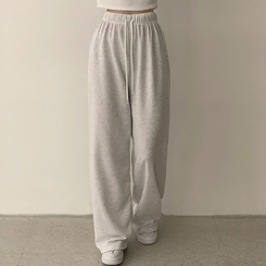 【丈別】【起毛】ロングワイドトレーニングパンツ(11color) IVORY