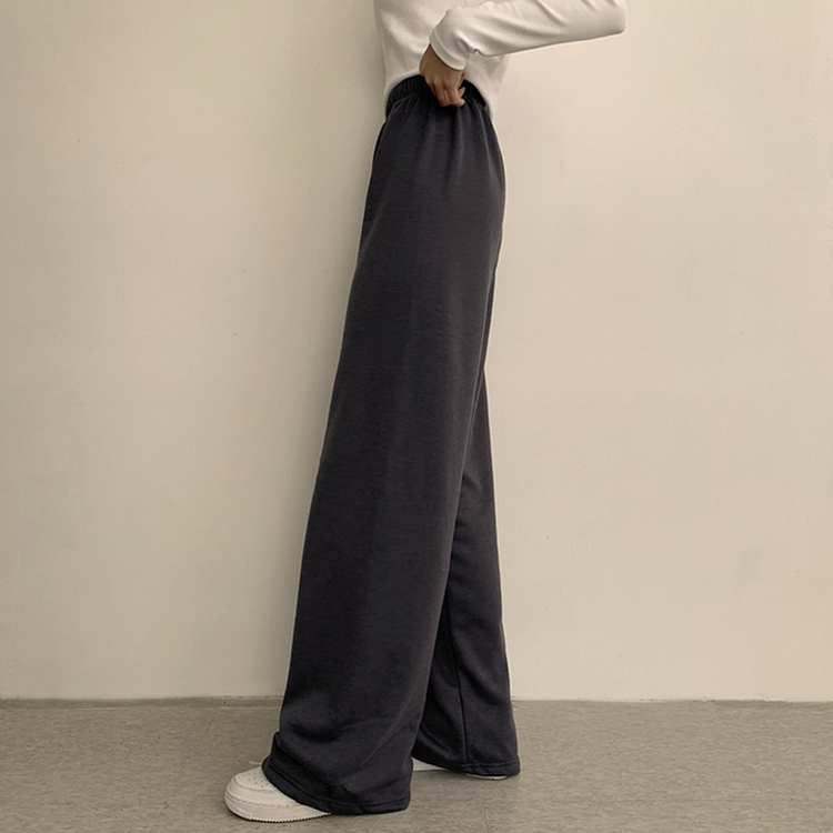 【丈別】【起毛】ロングワイドトレーニングパンツ(11color) CHARCOAL