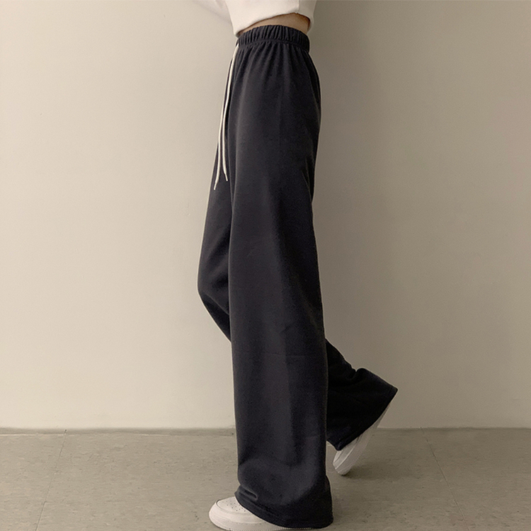 【丈別】【起毛】ロングワイドトレーニングパンツ(11color) CHARCOAL